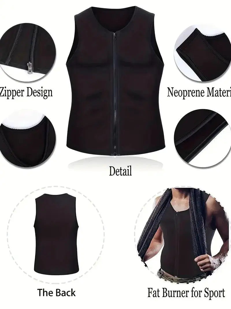 1 Piece Men's Compression Sweat Sauna Waist Trainer Vest - OurLum.com
