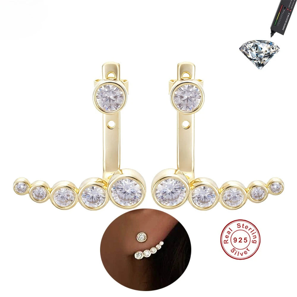 Moissanite Stud Earrings in Sterling Silver Cbtb — product view 4