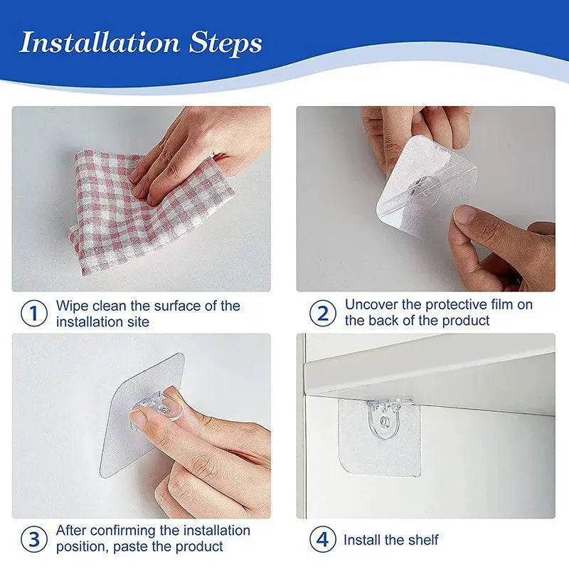 Adhesive Shelf Bracket With Strong Load Capacity And Clear