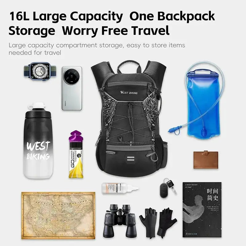West Biking 16L Hydration Backpack For Sports And Outdoors