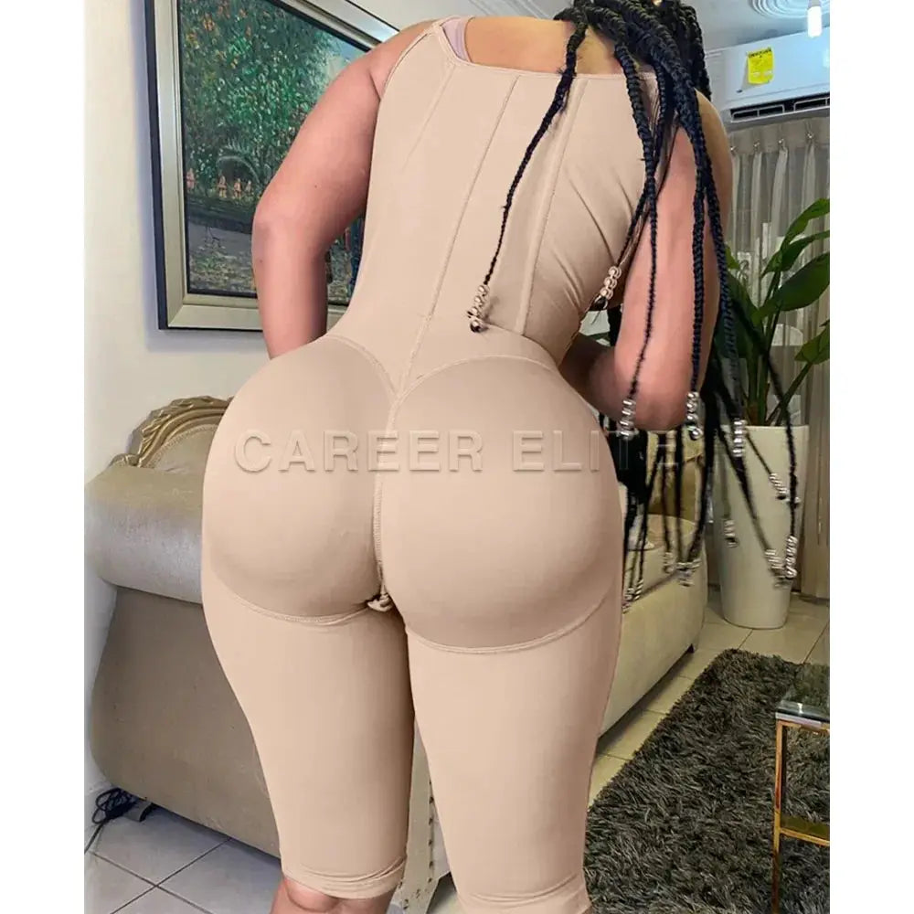 Knee Length High Compression Fajas Colombianas Girdle