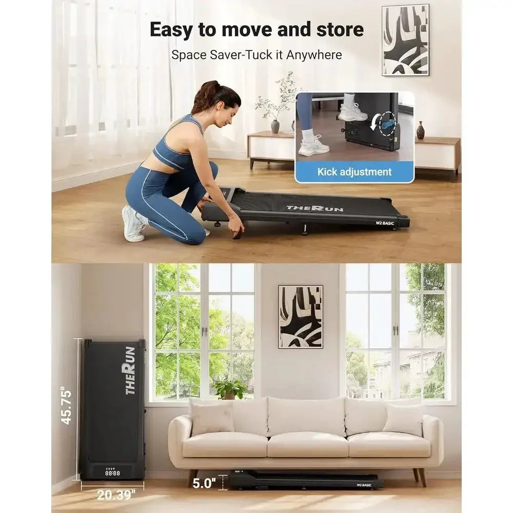 Portable 2.5 HP Under Desk Walking Pad with Auto Incline, Remote Control, and LED Display