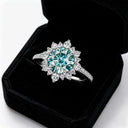 Sterling Silver Sterling Blue Moissanite Band Ring