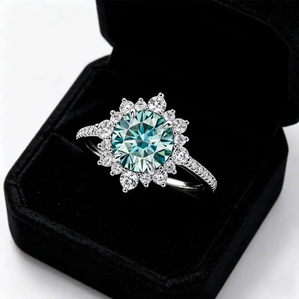 Sterling Silver Sterling Blue Moissanite Band Ring — product image 1