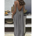 Women Strapless Backless Maxi Dress Sleepwear Loungewear Casual Loose Fit Summer