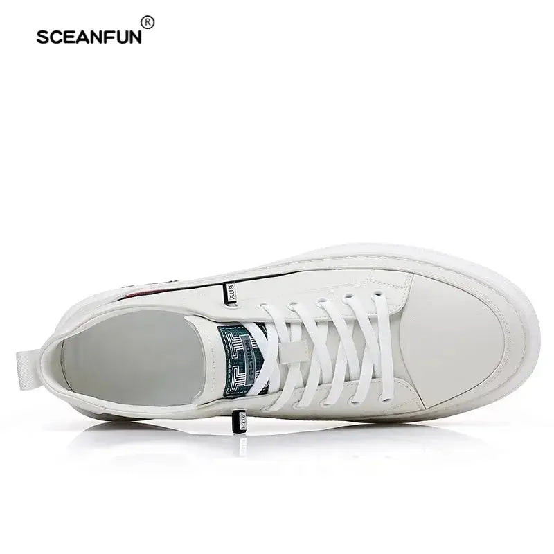 Spring Men's Elevator Shoes White Loafers 5cm Taller