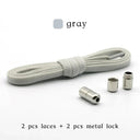 Metal Lock Elastic Shoelaces for Easy No Tie Style