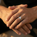 Moissanite Ring in Sterling Silver Flowing