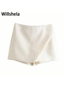 Vintage Asymmetrical Skort Stylish All-Season Upgrade