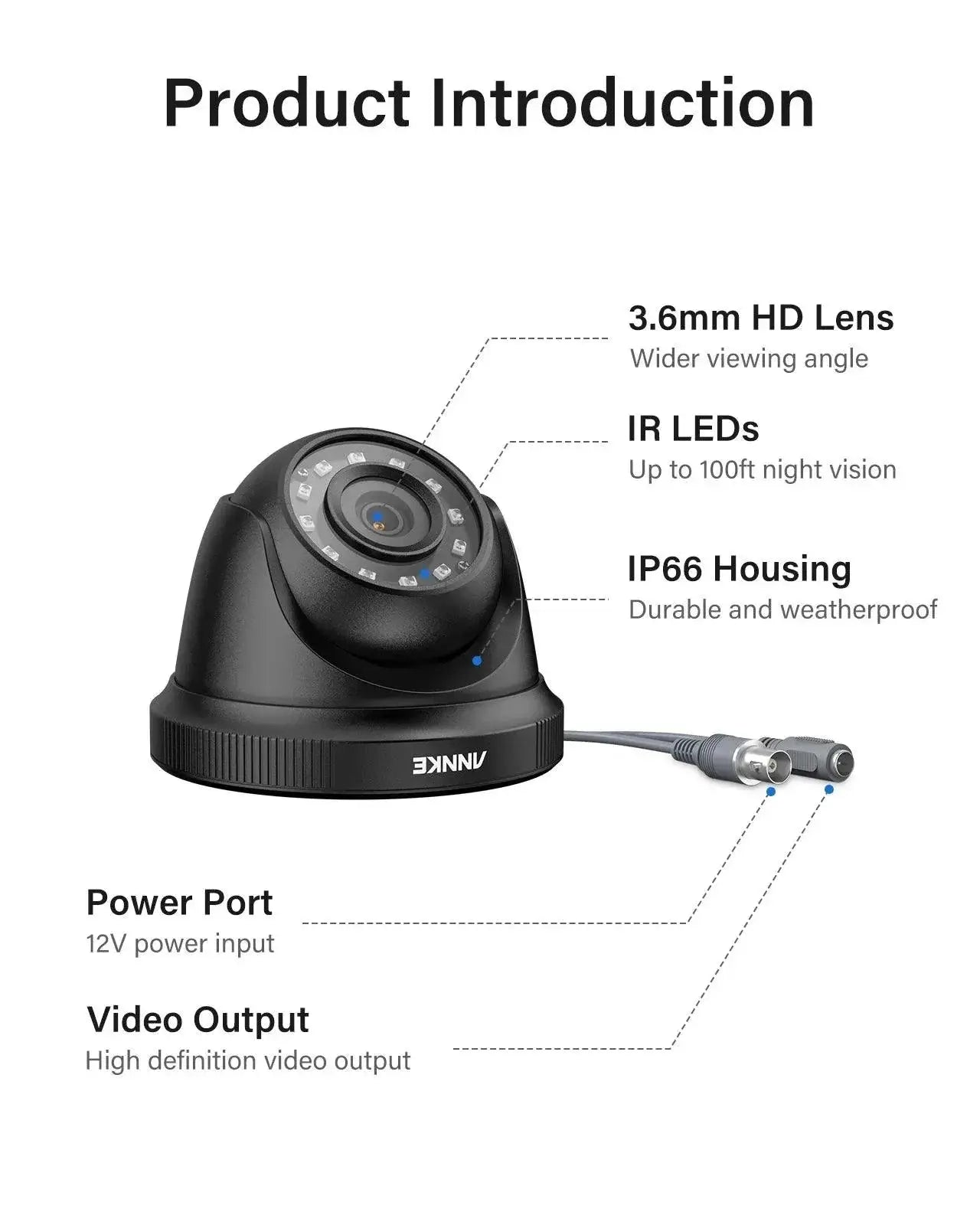 Annke 1080P HD TVI Outdoor Dome CCTV Surveillance Camera