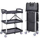 3 Tier Folding Rolling Utility Cart