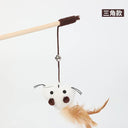 Interactive Feather Cat Toy Stick with Mini Bell Teaser