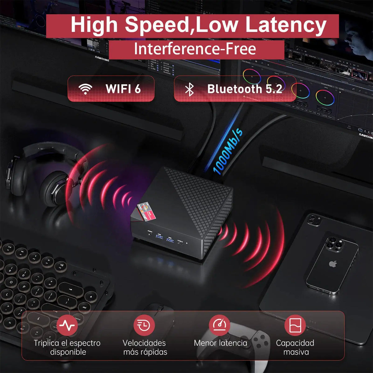 KAMRUI MINI PC R7 7730U Dual Channel 32GB DDR4 512GB SSD Win11pro WiFi6 BT5.2 Triple 4K Display Desktop Computer for Office Home