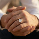 Moissanite Ring in Sterling Silver Asscher