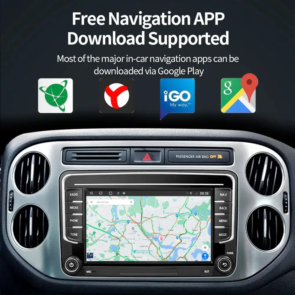 GRANDnavi Android13 Car Radio GPS For VW Volkswagen Skoda Octavia Golf 5 6 Touran Passat B6 Polo Jetta 2Din Multimedia Player