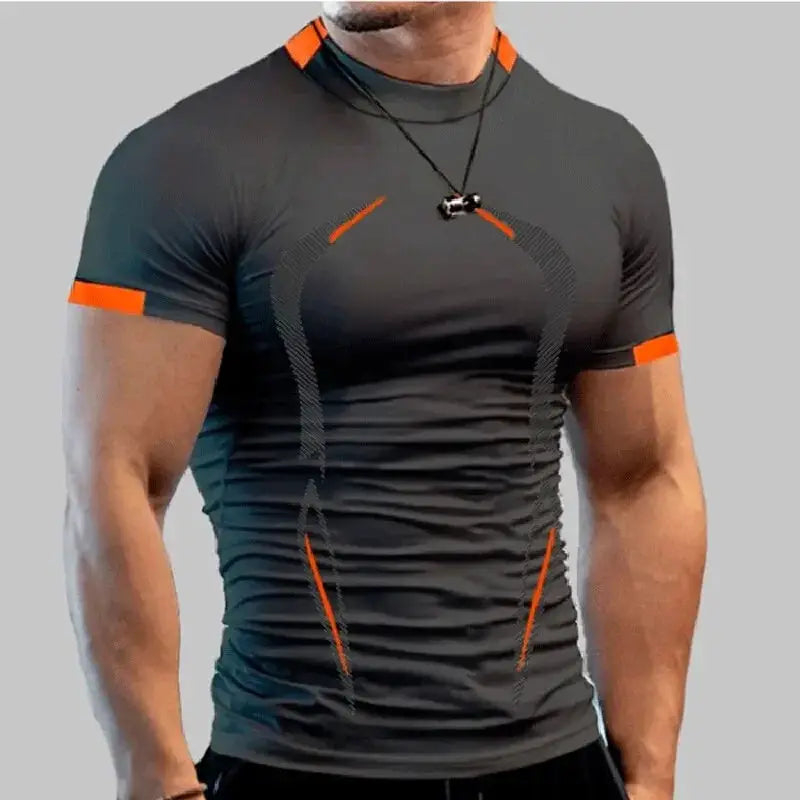 Mens Compression Shirt Fitness Gym Quick Dry Performance Tee