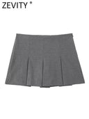 ZEVITY High Waist Pleated Culottes Shorts Chic Summer Style