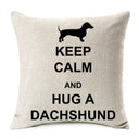 Dachshund Dog Painting Cotton Linen Pillow Covers Whimsical Home Decor