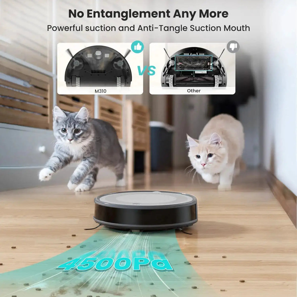 Lefant M310 Robot Vacuum Cleaner– 4500Pa Suction, Ultra-Slim & Quiet, PreciSense Obstacle Avoidance, WiFi/App/Voice Control