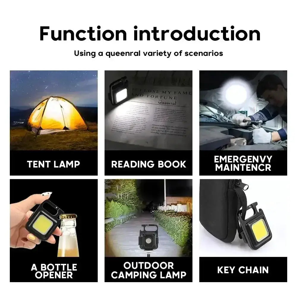 Mini LED Flashlight Keychain Multifunctional Portable COB - OurLum.com