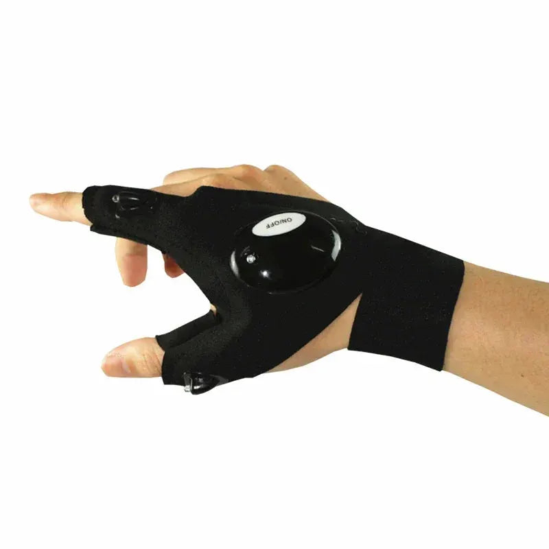 Night Light Waterproof Fishing Gloves With LED Flashlight