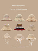 Straw Hat Japanese Style Women's Hand-Woven Summer Lace