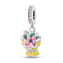 Silver Plated Dangle Charm Beads