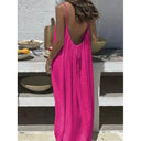 Women Strapless Backless Maxi Dress Sleepwear Loungewear Casual Loose Fit Summer