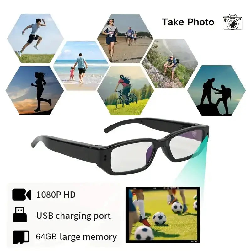 Portable 1080P HD Mini Glasses With Camera Video Recorder Wearable glasses Camera Outdoor Sports DV DVR Surveillance Camcorder