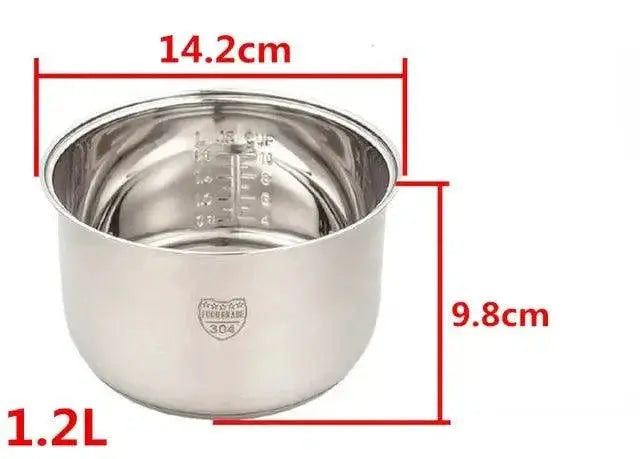 Rice Cooker Pot Replacement 304 Stainless Steel Nonstick 5L