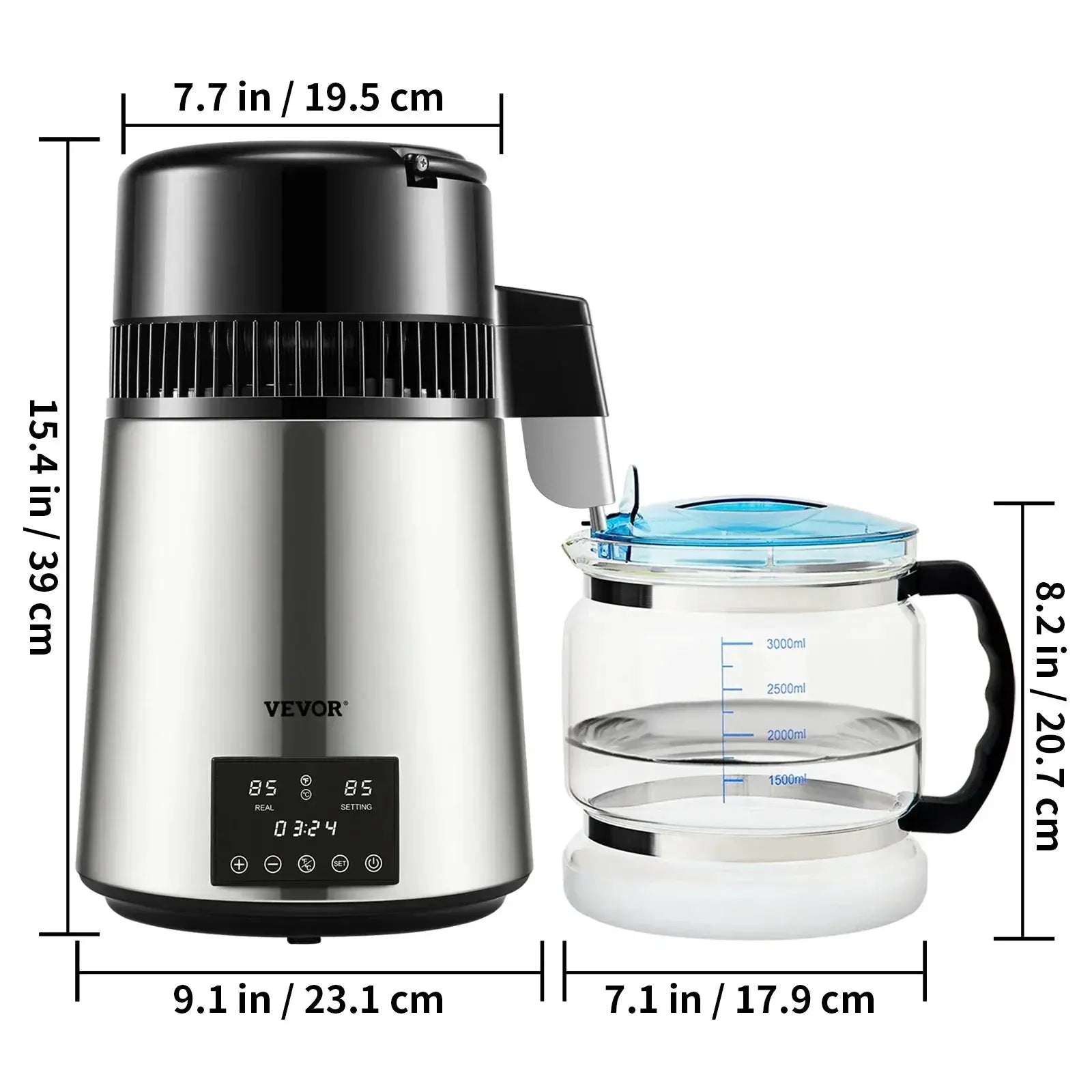 VEVOR 4L Water Distiller Purifier Filter Dispenser Appliance