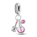 Charm Bead Sterling Silver Pink