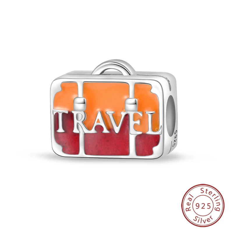 Sterling Silver Colorful Travel Luggage