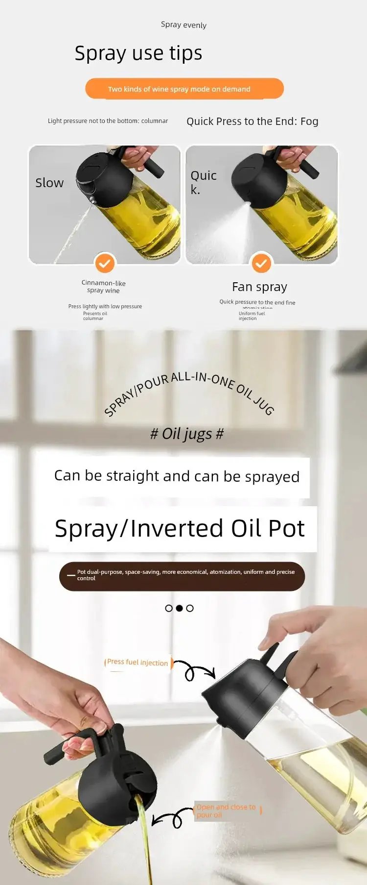 Anmai Glass Oiler Spray Dual Purpose Oil Sprayer For Kitchen - OurLum.com