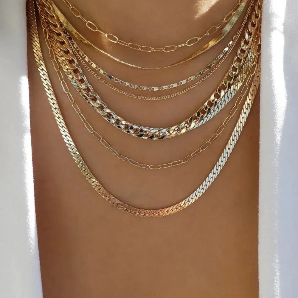 Vintage Gold Color Necklace Set For Women Multiple Styles