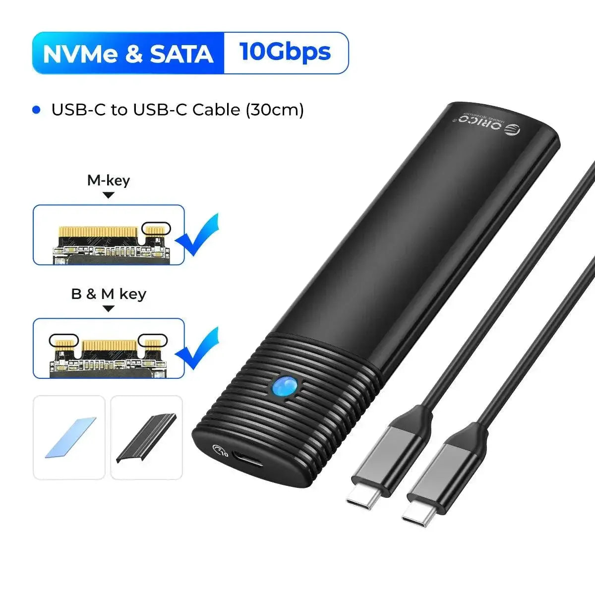 Orico M2 NVMe SSD Enclosure 10Gbps PCIe Tool Free Case