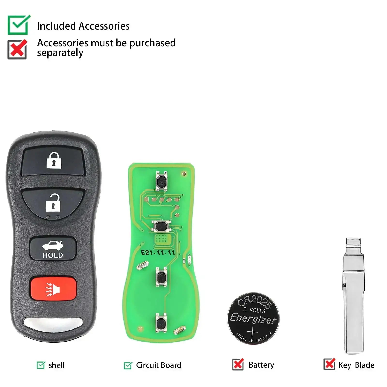 Xhorse XKNI00EN Wire Remote Key For Nissan 10Pcs Lot