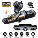 BCUOZ Dashcam, Front + Built-in Rear Left and Right Super