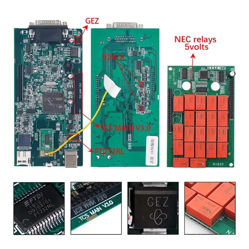 2021.11/2020.23 Keygen AER Multidiag Pro+ Bluetooth OBD2 Car Truck Scanner TCS PRO VCI V3.0 2PCB Real 9241 NEC Relay Plastic Box