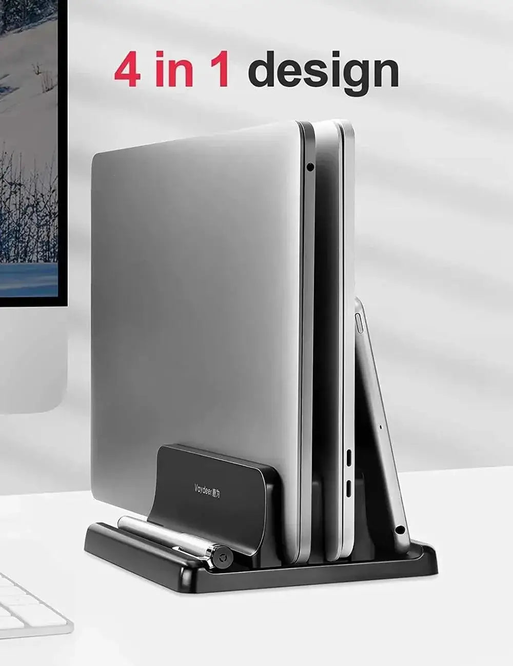 Vertical Laptop Stand Dual Slot Adjustable Dock Space Saver