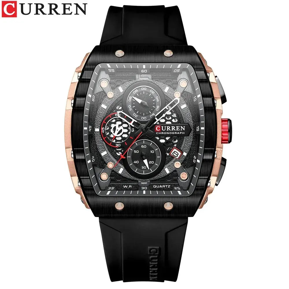 Men's Luxury Chronograph Quartz Watch With Silicone Band