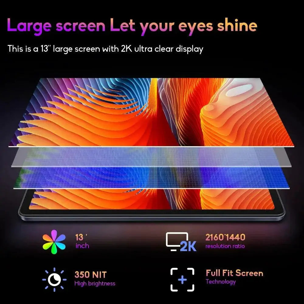 T13 2K Tablet 8 Core 8GB RAM 256GB Long Battery Life