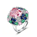 Sterling Silver Silver Adjustable Moissanite Ring
