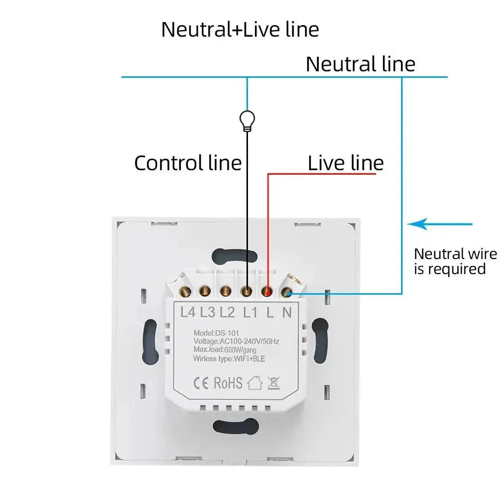 Smart WiFi Light Wall Switch With Voice Control And Timer