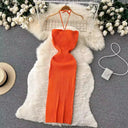 YuooMuoo Women Bodycon Knit Dress Sleeveless Knee Length Party Streetwear Summer