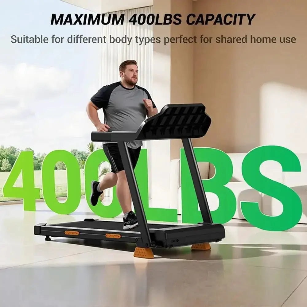 16% Incline, 7-Layer Shock-Absorbing Treadmill with 3.0HP Motor, Up to 400lbs, 0.6-7.0MPH Speed