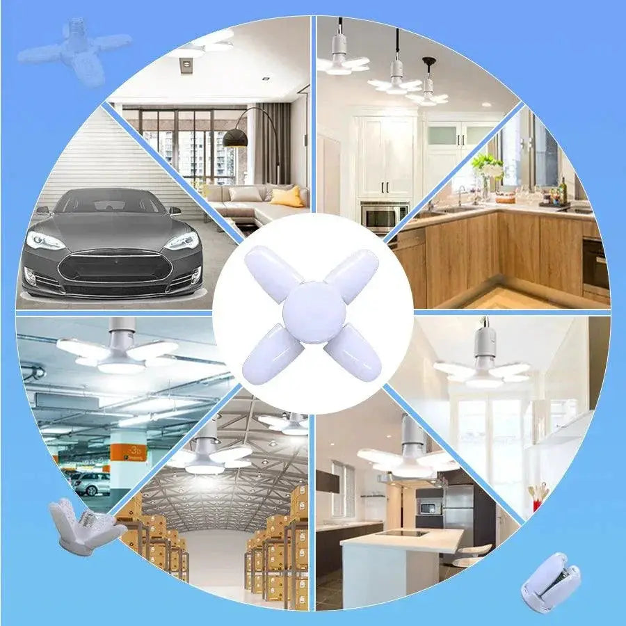 Fan Shape LED Bulb E27 Foldable Ceiling Light Energy Saving