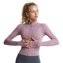 Slim Fit Women's Athletic Jacket with Long Sleeves and Thumb Holes