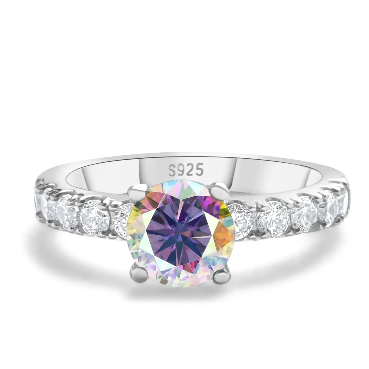 Moissanite Ring in Sterling Silver Love — product view 7