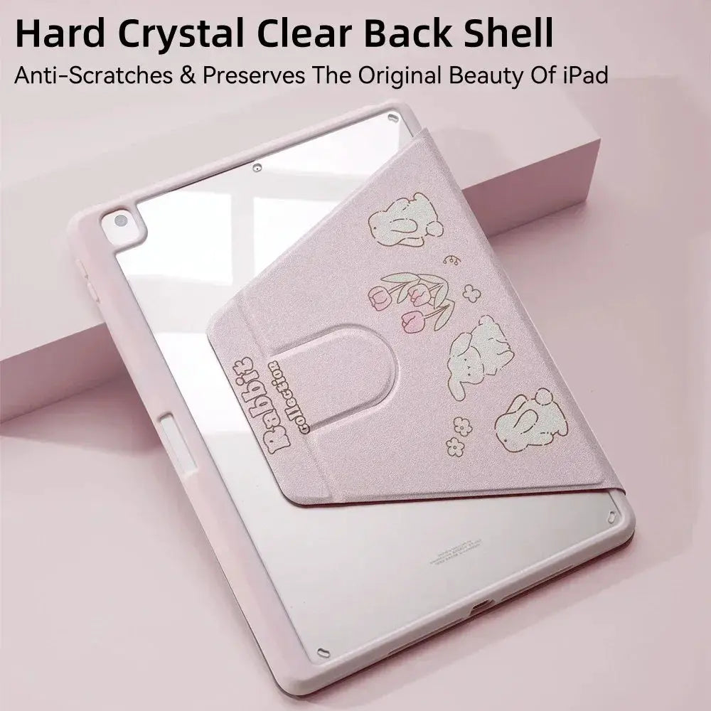 Acrylic Case 360 Rotating Cover For 2024 iPad Air M2 Pro M4